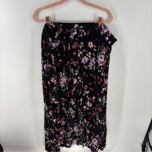 Torrid Black and Pink Pleated high low shorts with a maxi Skirt back Womens 4